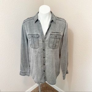 3/$25 Express Boyfriend Fit Gray Button Down